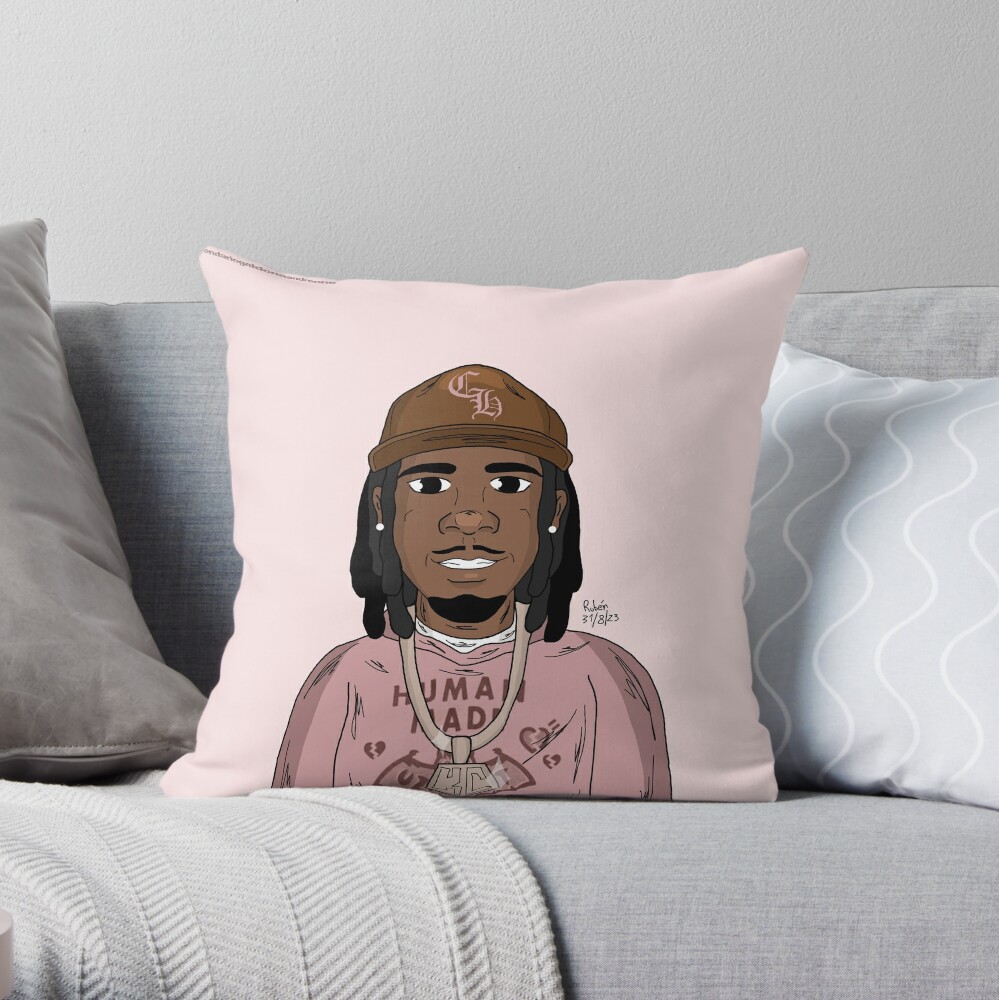 Kai Cenat Pink Outfit Throw Pillow